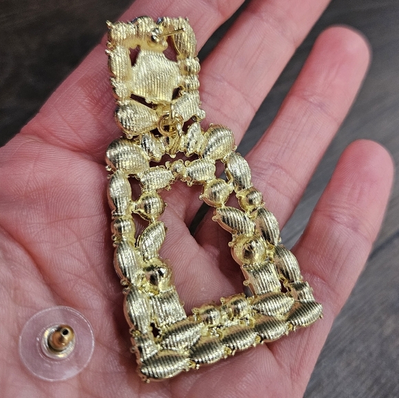 NEW Nordstrom Multi-Colored Gem Statement Earrings - Picture 4 of 6